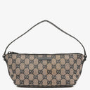 Gucci Mini Baguette Pochette Boat Pink/Black GG Monogram Bag