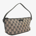 Gucci Mini Baguette Pochette Boat Pink/Black GG Monogram Bag