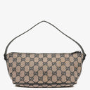 Gucci Mini Baguette Pochette Boat Pink/Black GG Monogram Bag