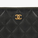 Chanel Large Gusset Zip Around Black Caviar Quilted Wallet