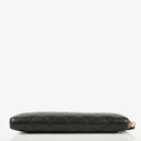 Chanel Large Gusset Zip Around Black Caviar Quilted Wallet