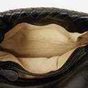 Bottega Veneta Black Intrecciato Leather Braided Handle Flap Shoulder Bag