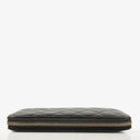 Chanel Large Gusset Zip Around Black Caviar Quilted Wallet