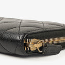 Chanel Large Gusset Zip Around Black Caviar Quilted Wallet