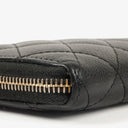 Chanel Large Gusset Zip Around Black Caviar Quilted Wallet