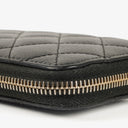 Chanel Large Gusset Zip Around Black Caviar Quilted Wallet