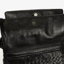 Bottega Veneta Black Intrecciato Leather Braided Handle Flap Shoulder Bag