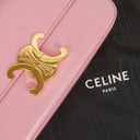 Celine Claude Long Triomphe East West Shoulder Bag Shiny Pink (Rose) Calfskin