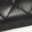 Chanel Large Gusset Zip Around Black Caviar Quilted Wallet