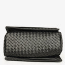 Bottega Veneta Black Intrecciato Leather Braided Handle Flap Shoulder Bag