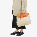 Hermes Herbag Natural Toile Vache Hunter MM 2 In 1 Bag