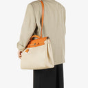 Hermes Herbag Natural Toile Vache Hunter MM 2 In 1 Bag
