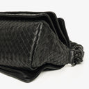 Bottega Veneta Black Intrecciato Leather Braided Handle Flap Shoulder Bag