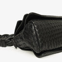 Bottega Veneta Black Intrecciato Leather Braided Handle Flap Shoulder Bag