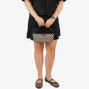 Gucci Mini Baguette Pochette Boat Pink/Black GG Monogram Bag