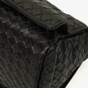 Bottega Veneta Black Intrecciato Leather Braided Handle Flap Shoulder Bag