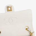Chanel Classic Single Flap Bag White Quilted Lambskin With 24K Gold-Plated Hardware
