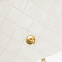 Chanel Classic Single Flap Bag White Quilted Lambskin With 24K Gold-Plated Hardware