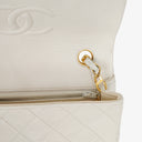 Chanel Classic Single Flap Bag White Quilted Lambskin With 24K Gold-Plated Hardware