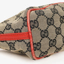 Gucci Baguette Pochette Boat Beige/Red GG Monogram Bag