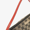 Gucci Baguette Pochette Boat Beige/Red GG Monogram Bag