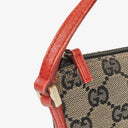 Gucci Baguette Pochette Boat Beige/Red GG Monogram Bag