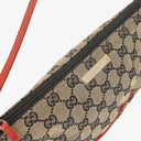 Gucci Baguette Pochette Boat Beige/Red GG Monogram Bag