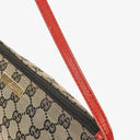 Gucci Baguette Pochette Boat Beige/Red GG Monogram Bag