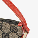 Gucci Baguette Pochette Boat Beige/Red GG Monogram Bag