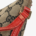 Gucci Baguette Pochette Boat Beige/Red GG Monogram Bag