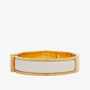Hermes White Enamel Gold Plated Clic Clac H Bracelet
