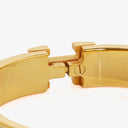 Hermes White Enamel Gold Plated Clic Clac H Bracelet