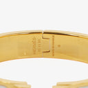 Hermes White Enamel Gold Plated Clic Clac H Bracelet