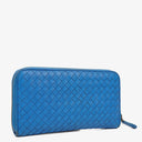 Bottega Veneta Continental Intrecciato Weave Blue Leather Wallet&nbsp;