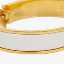 Hermes White Enamel Gold Plated Clic Clac H Bracelet