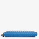 Bottega Veneta Continental Intrecciato Weave Blue Leather Wallet&nbsp;