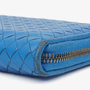 Bottega Veneta Continental Intrecciato Weave Blue Leather Wallet&nbsp;