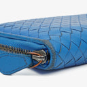 Bottega Veneta Continental Intrecciato Weave Blue Leather Wallet&nbsp;