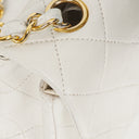 Chanel Classic Single Flap Bag White Quilted Lambskin With 24K Gold-Plated Hardware