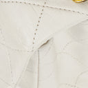 Chanel Classic Single Flap Bag White Quilted Lambskin With 24K Gold-Plated Hardware