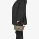 Gucci Baguette Pochette Boat Beige/Red GG Monogram Bag