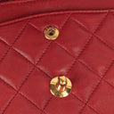 Chanel Vintage Classic Double Flap Bag in Quilted Red Lambskin with 24K Gold-Plated Hardware