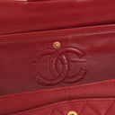 Chanel Vintage Classic Double Flap Bag in Quilted Red Lambskin with 24K Gold-Plated Hardware