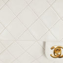 Chanel Classic Single Flap Bag White Quilted Lambskin With 24K Gold-Plated Hardware
