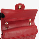 Chanel Vintage Classic Double Flap Bag in Quilted Red Lambskin with 24K Gold-Plated Hardware