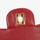Chanel Vintage Classic Double Flap Bag in Quilted Red Lambskin with 24K Gold-Plated Hardware