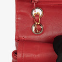 Chanel Vintage Classic Double Flap Bag in Quilted Red Lambskin with 24K Gold-Plated Hardware