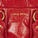 Miu Miu Vitello Lux Rosso Satchel Bag