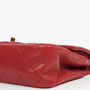 Chanel Vintage Classic Double Flap Bag in Quilted Red Lambskin with 24K Gold-Plated Hardware