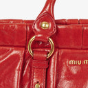 Miu Miu Vitello Lux Rosso Satchel Bag